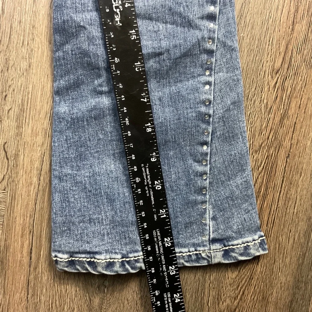 Y2K True Religion Rhinestone Embellished Joey Hi Rise Flare Jeans Girls‎ 8 Blue
